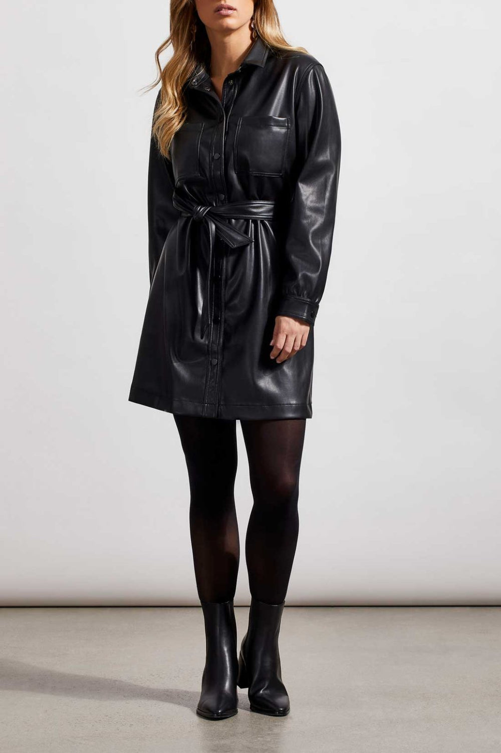 Pleather Button Front Dress from Tribal - High Call Outfitters