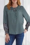 Smocked Print Top from Tribal - High Call Outfitters