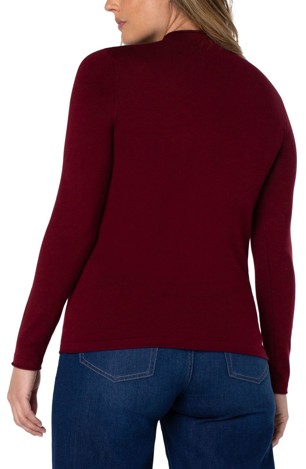 Mock Neck Rolled Hem Sweater from Liverpool