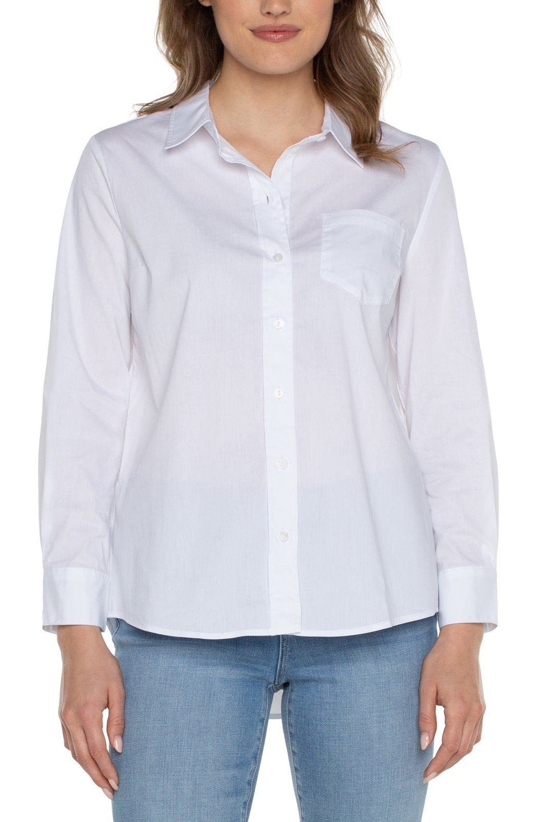 Classic Fit Solid White Blouse from Liverpool - High Call Outfitters