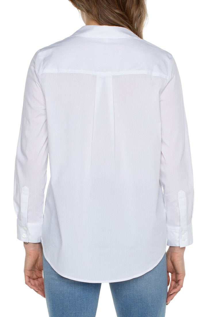 Classic Fit Solid White Blouse from Liverpool - High Call Outfitters