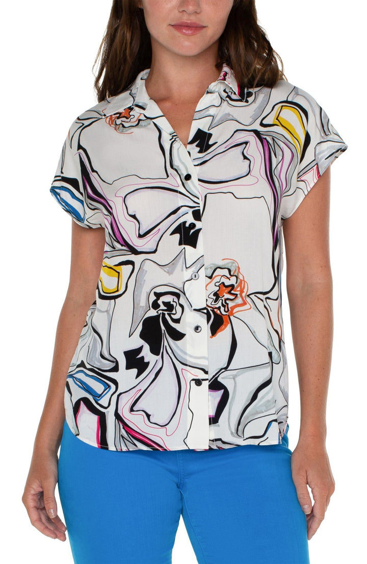 Abstract Dolman Sleeve Top from Liverpool - High Call Outfitters