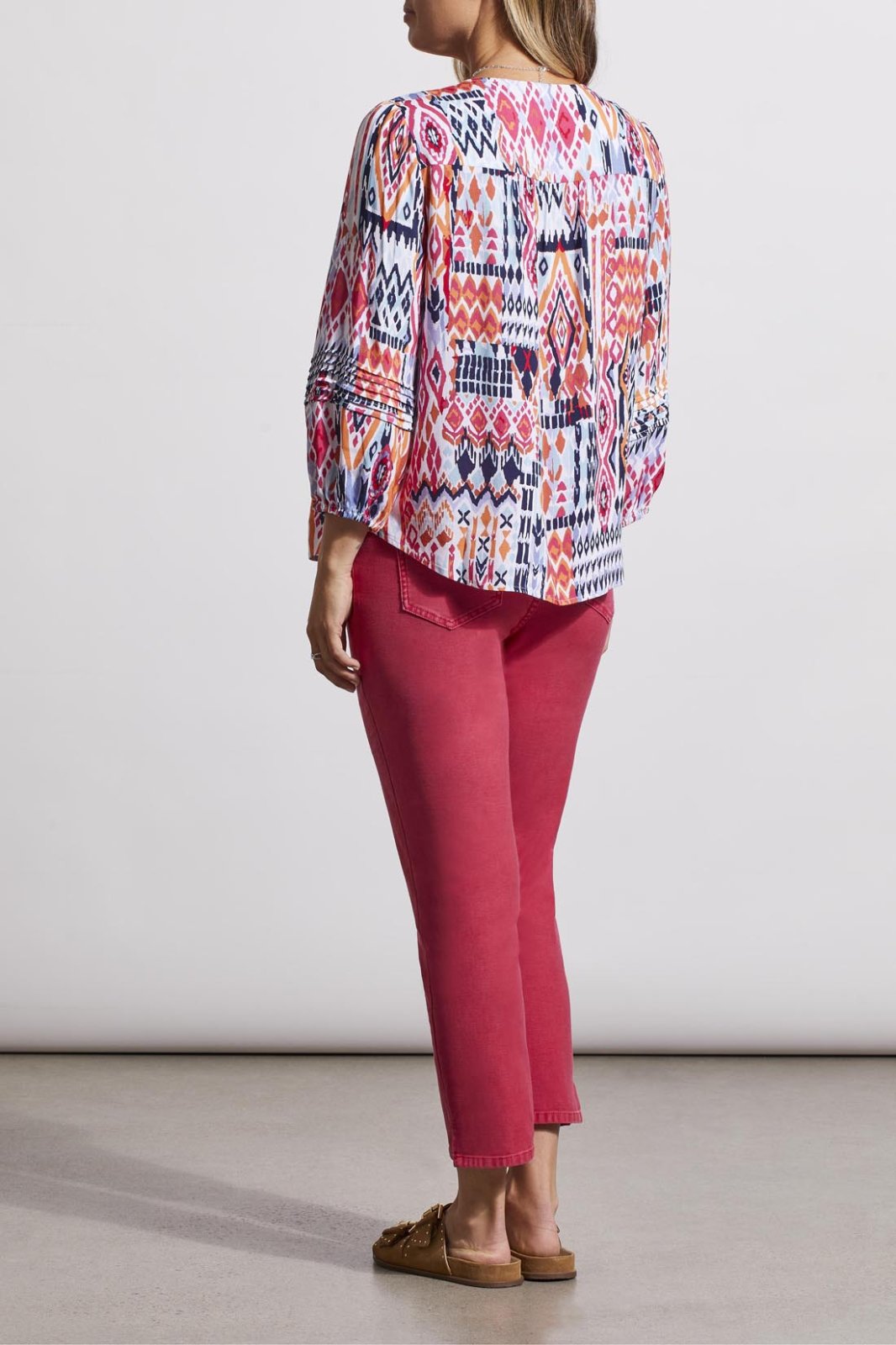 Front Button Patterned Blouse from Tribal
