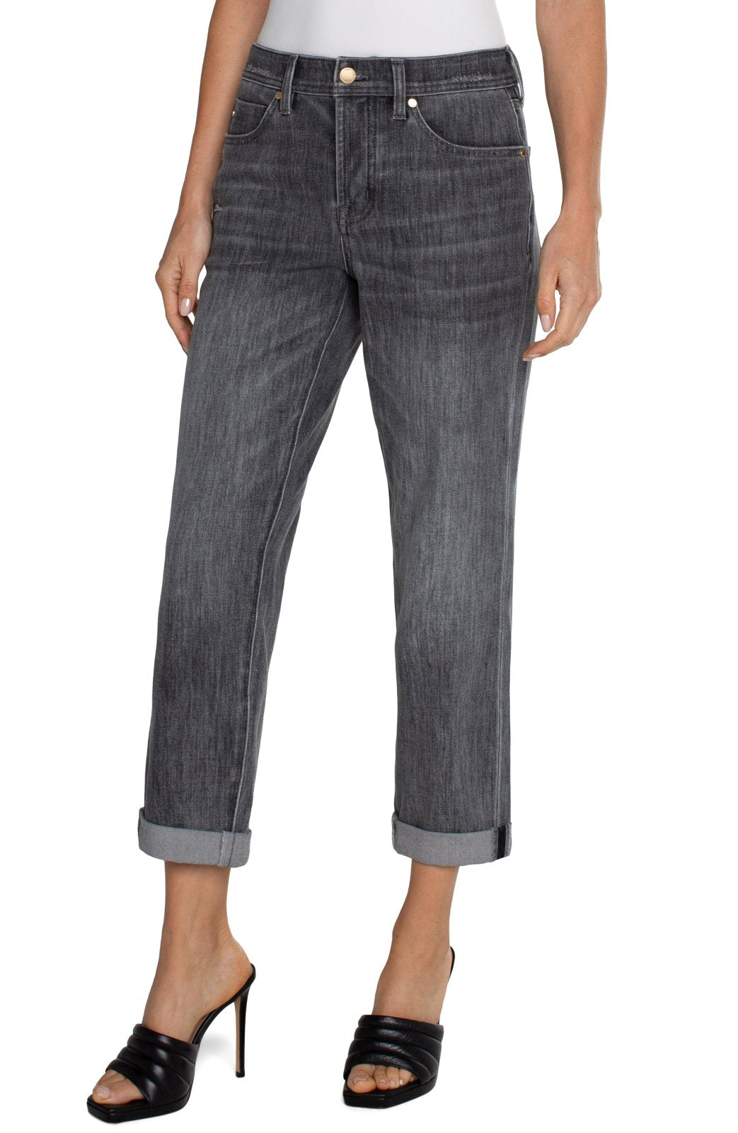 Keeper Boyfriend Rolled Cuff Denim from Liverpool - High Call Outfitters