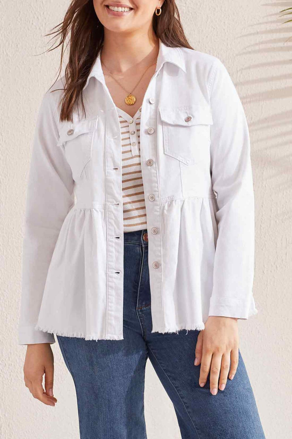 Peplum Denim Jacket from Tribal - High Call Outfitters