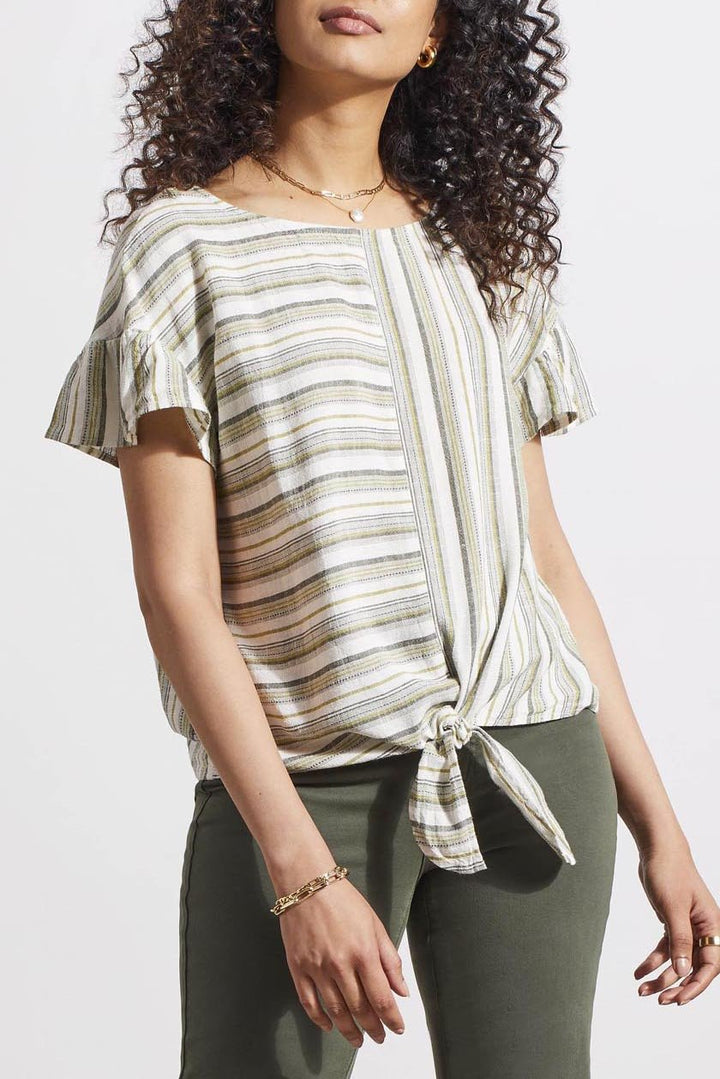 Tie-Front Blouse with Filled Sleeve from Tribal