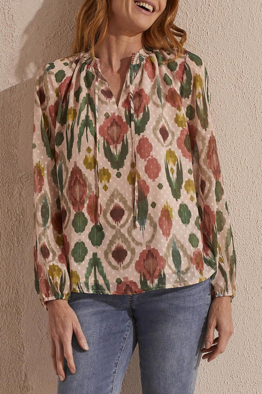 Swiss Dot Flowy Blouse from Tribal - High Call Outfitters