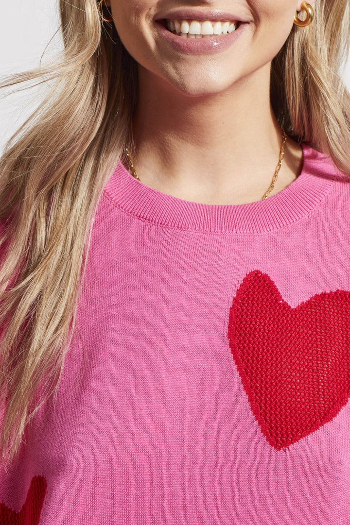 Pointelle Heart Crewneck Sweater from Tribal