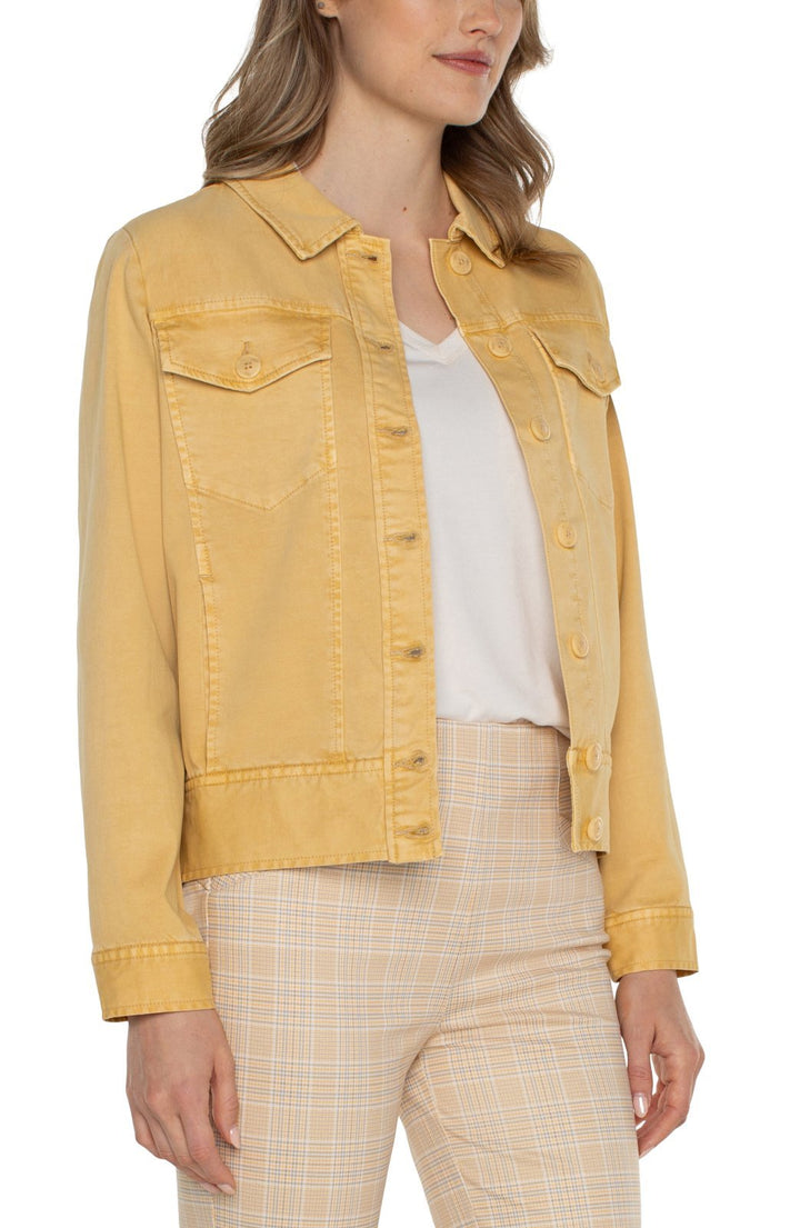 Trucker Jacket with Elastic Back Waist from Liverpool - High Call Outfitters
