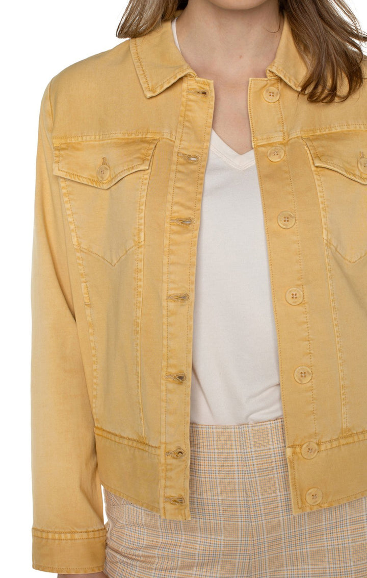 Trucker Jacket with Elastic Back Waist from Liverpool - High Call Outfitters