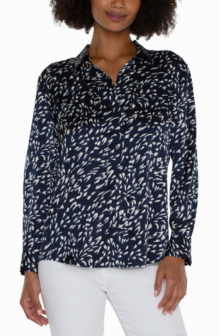 Flap Pocket Button Front Blouse from Liverpool