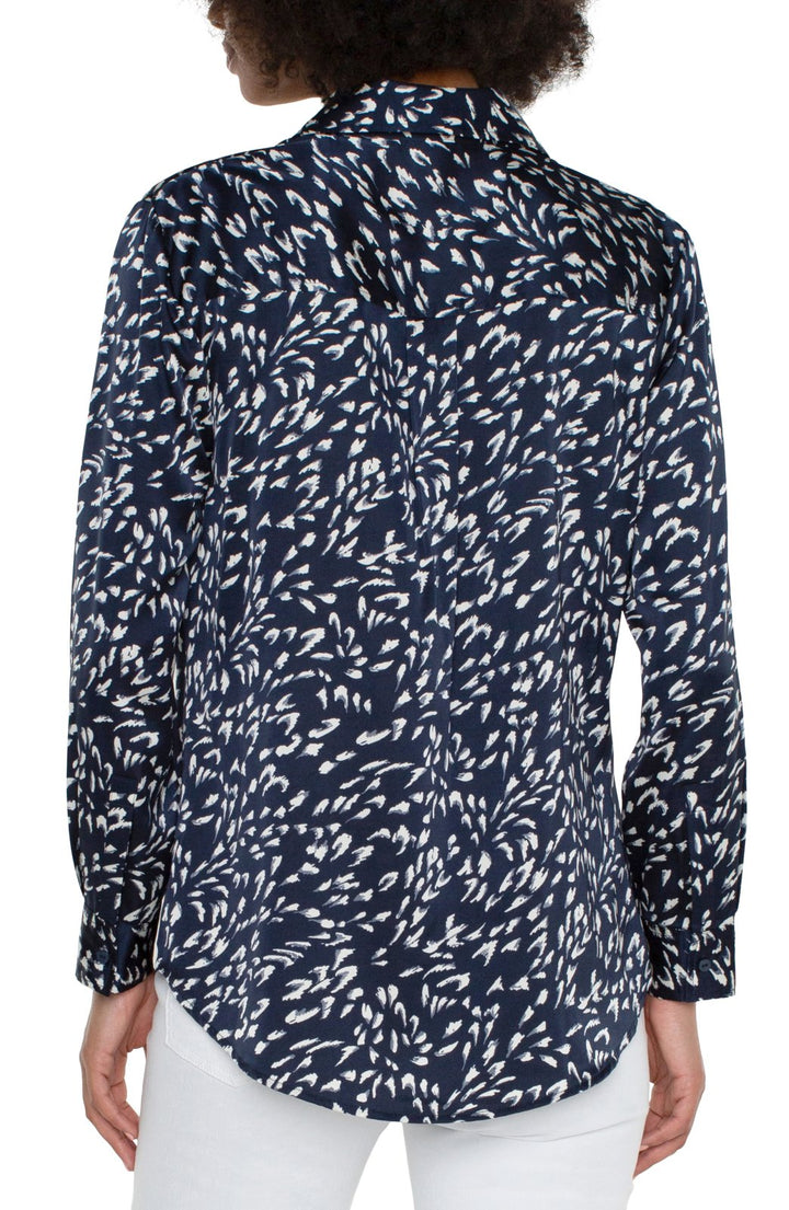 Flap Pocket Button Front Blouse from Liverpool