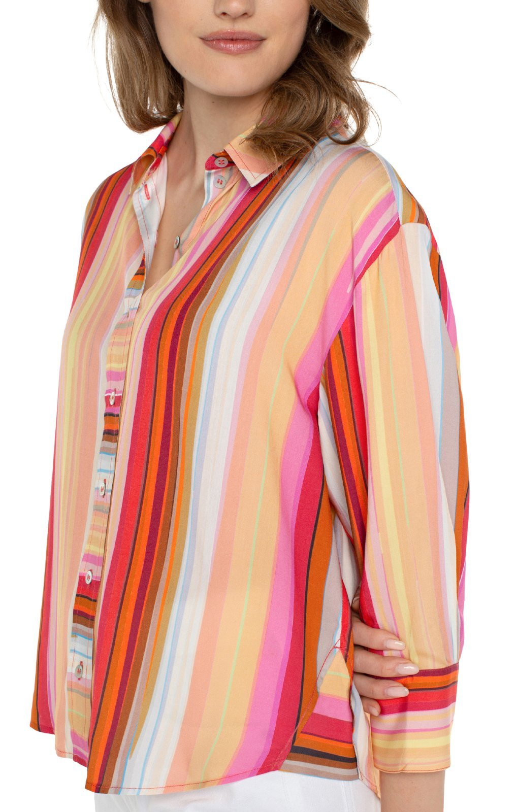 3/4 Sleeve Stripe Blouse from Liverpool - High Call Outfitters