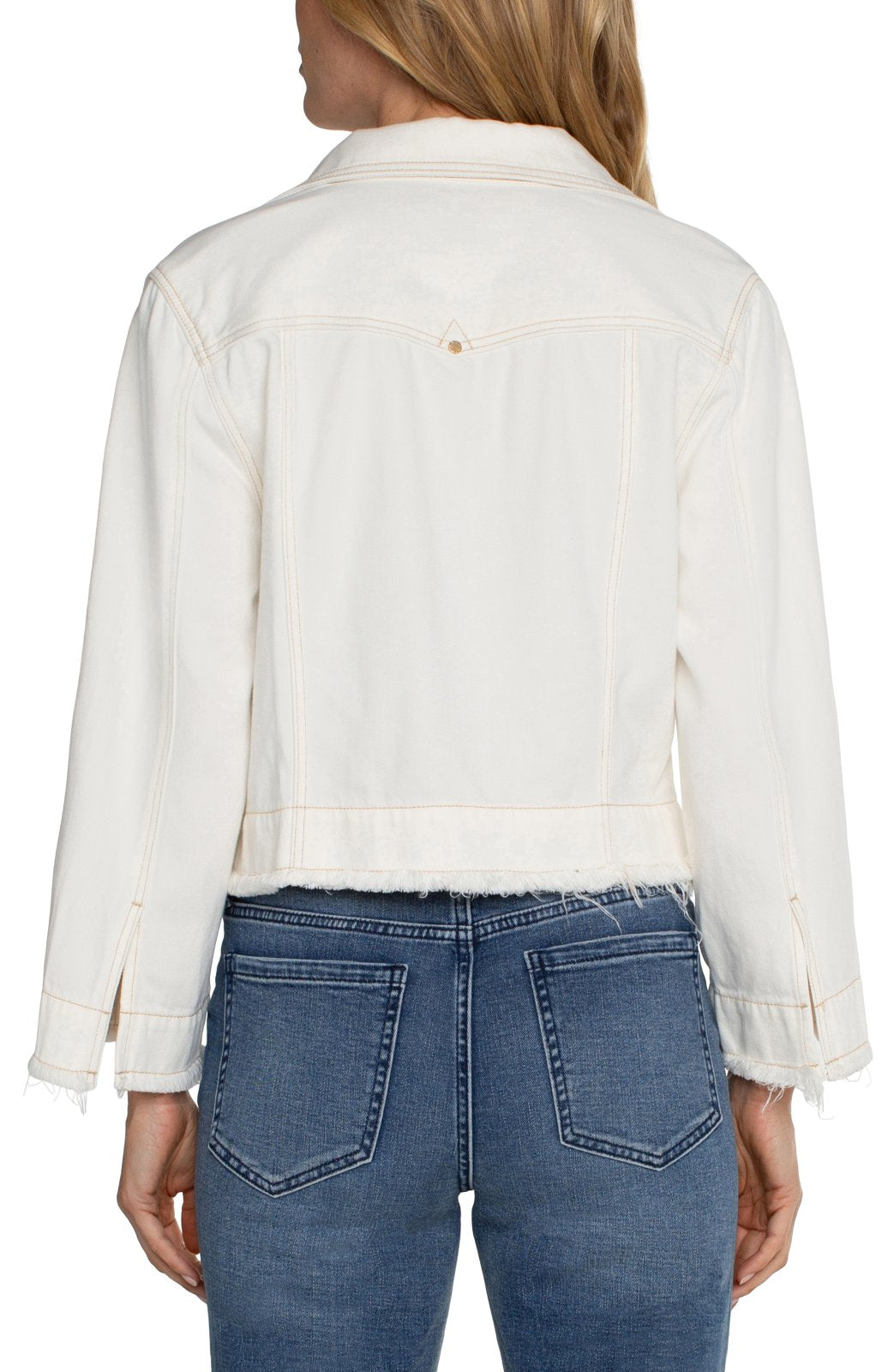 Notch Box Collar Frey Hem Jacket from Liverpool