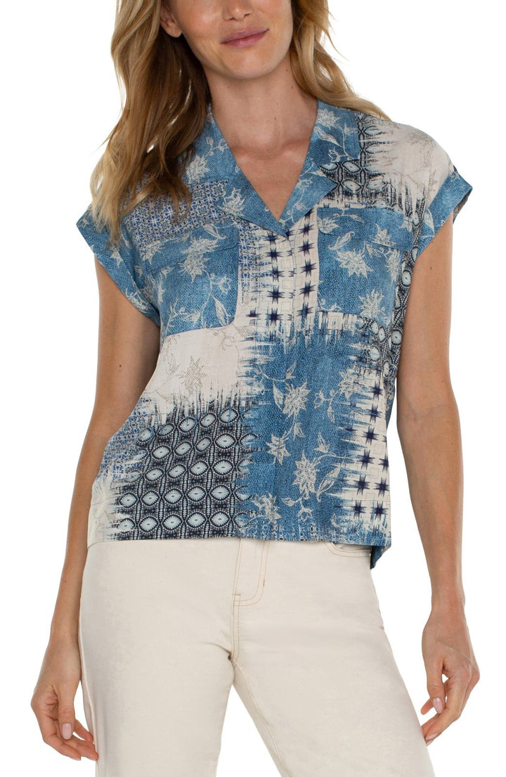 Dolman Sleeve Patchwork Top from Liverpool - High Call Outfitters