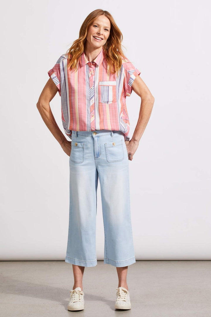 Brooke Wide Leg Denim Capri from Tribal