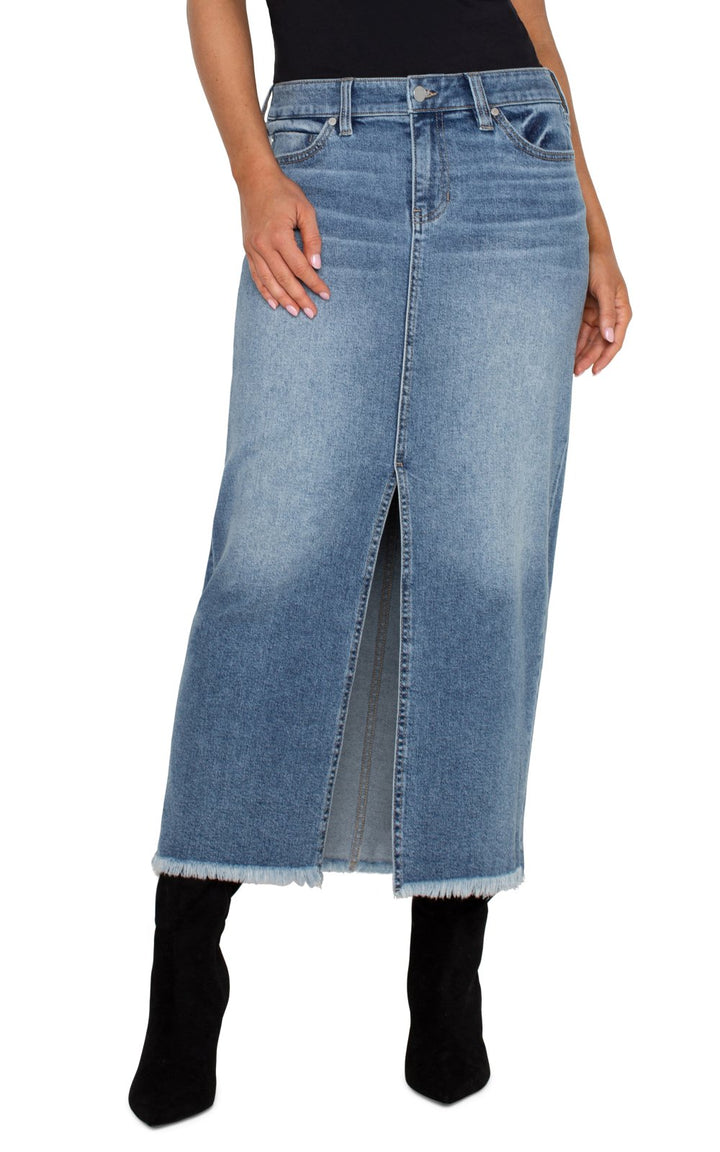 Front Slit Denim Skirt from Liverpool