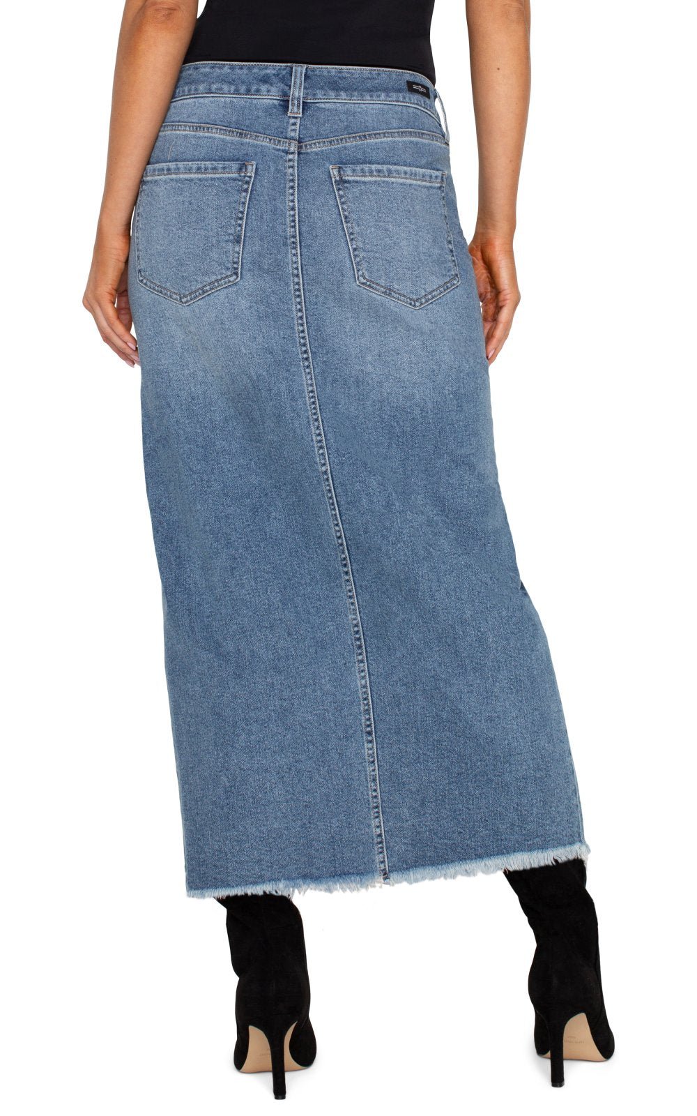 Front Slit Denim Skirt from Liverpool - High Call Outfitters