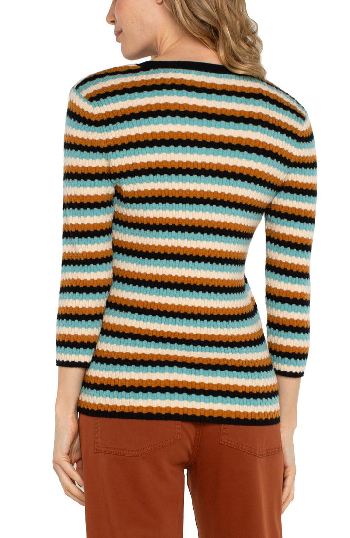 3/4 Sleeve Stripe Sweater from Liverpool - High Call Outfitters
