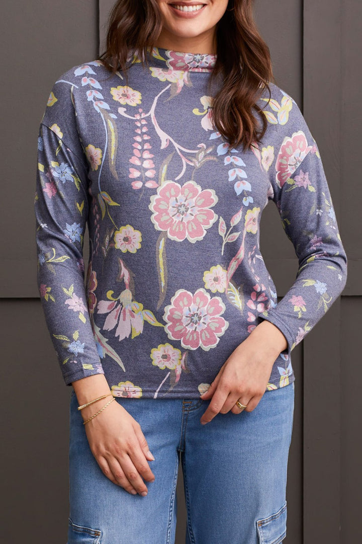 Drop Shoulder Funnel Neck Sweater from Tribal