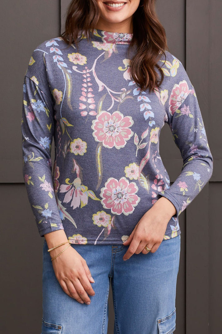 Drop Shoulder Funnel Neck Sweater from Tribal - High Call Outfitters