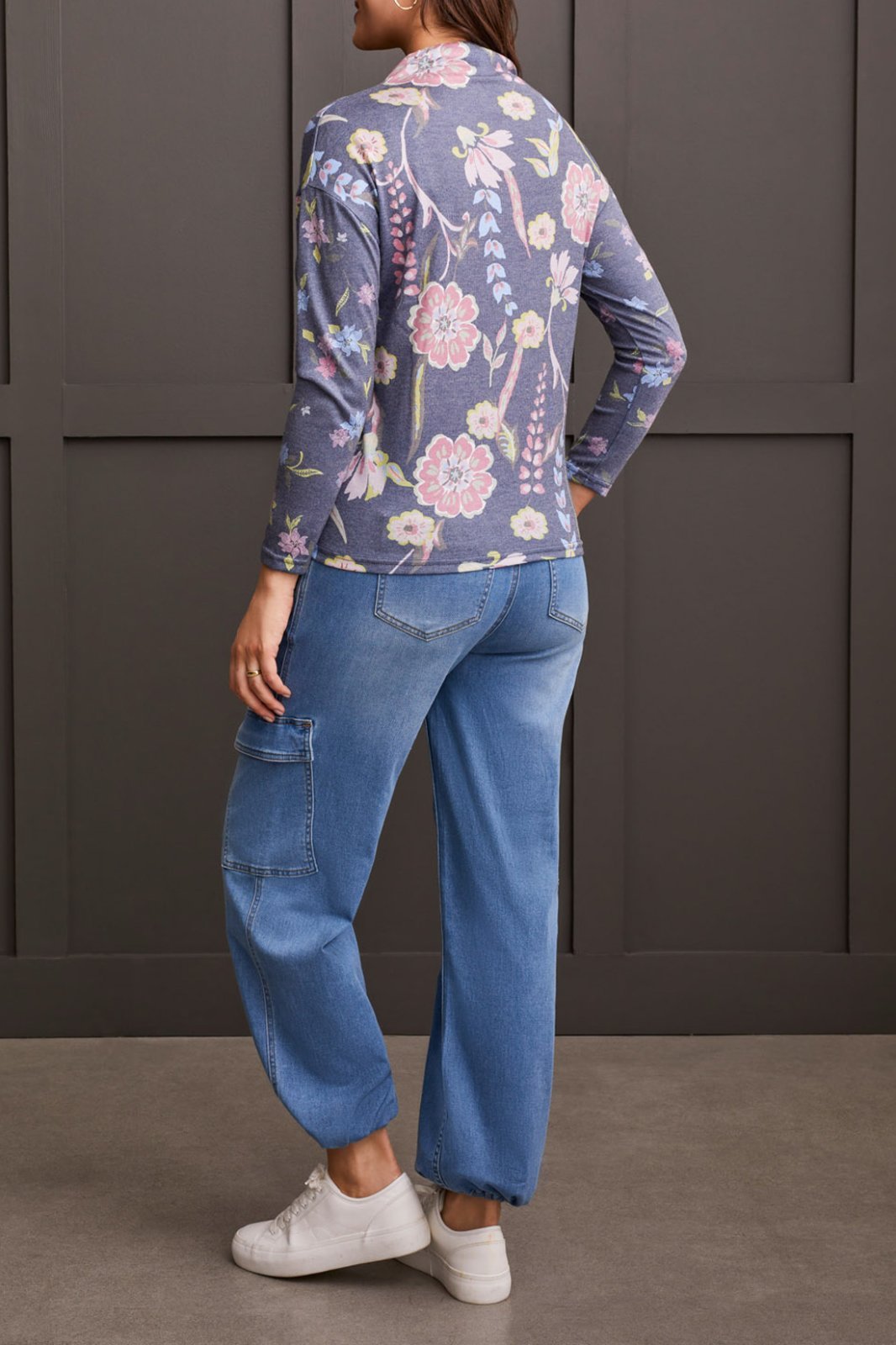 Drop Shoulder Funnel Neck Sweater from Tribal - High Call Outfitters
