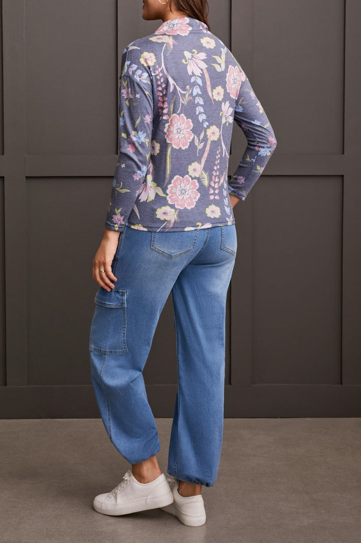 Drop Shoulder Funnel Neck Sweater from Tribal - High Call Outfitters