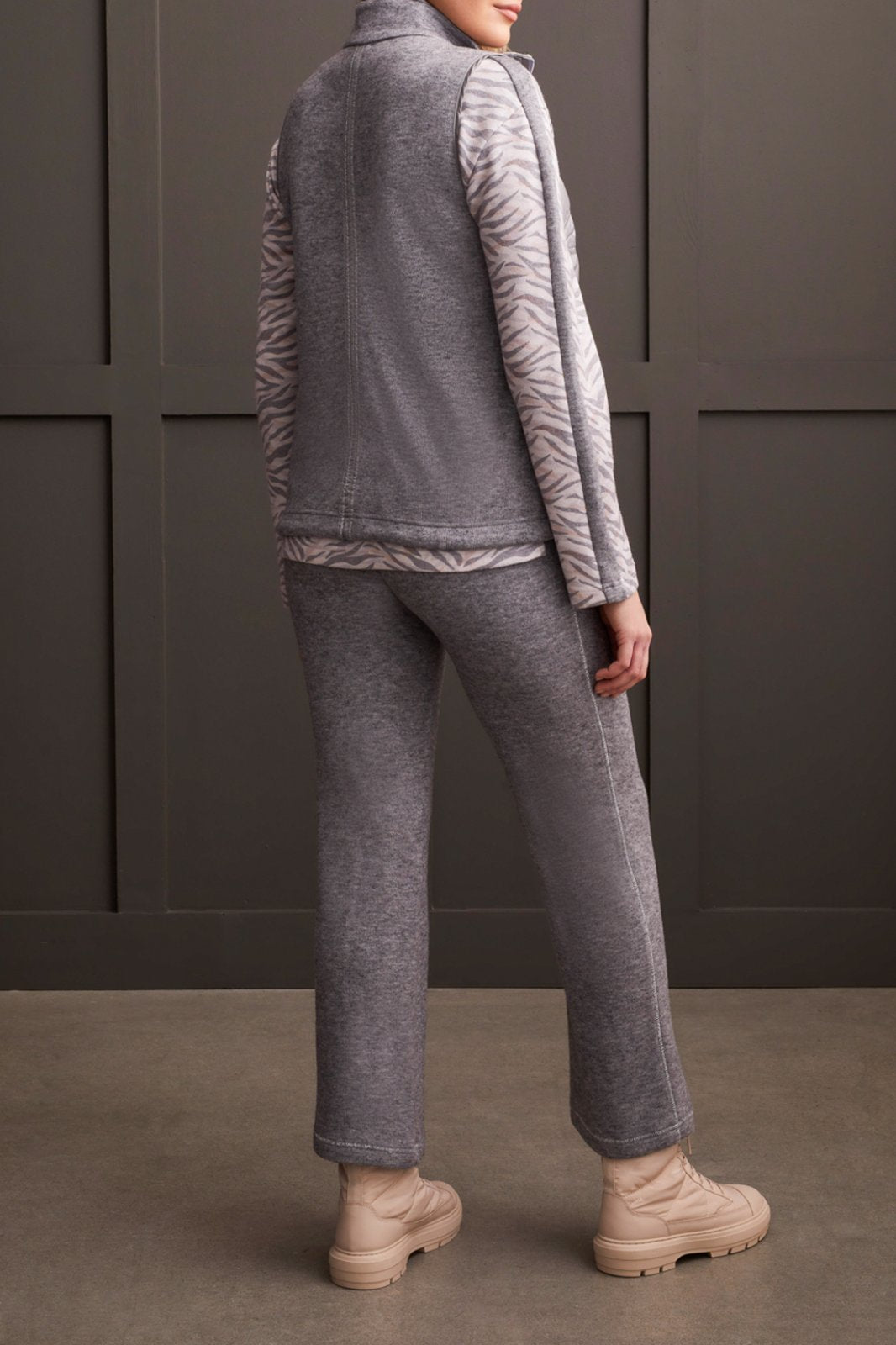 Mix Media Zip Up Vest from Tribal