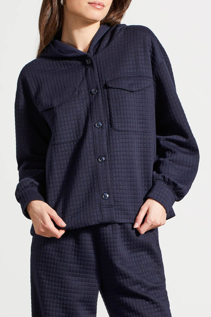 Textured Hooded Button Front Jacket from Tribal - High Call Outfitters