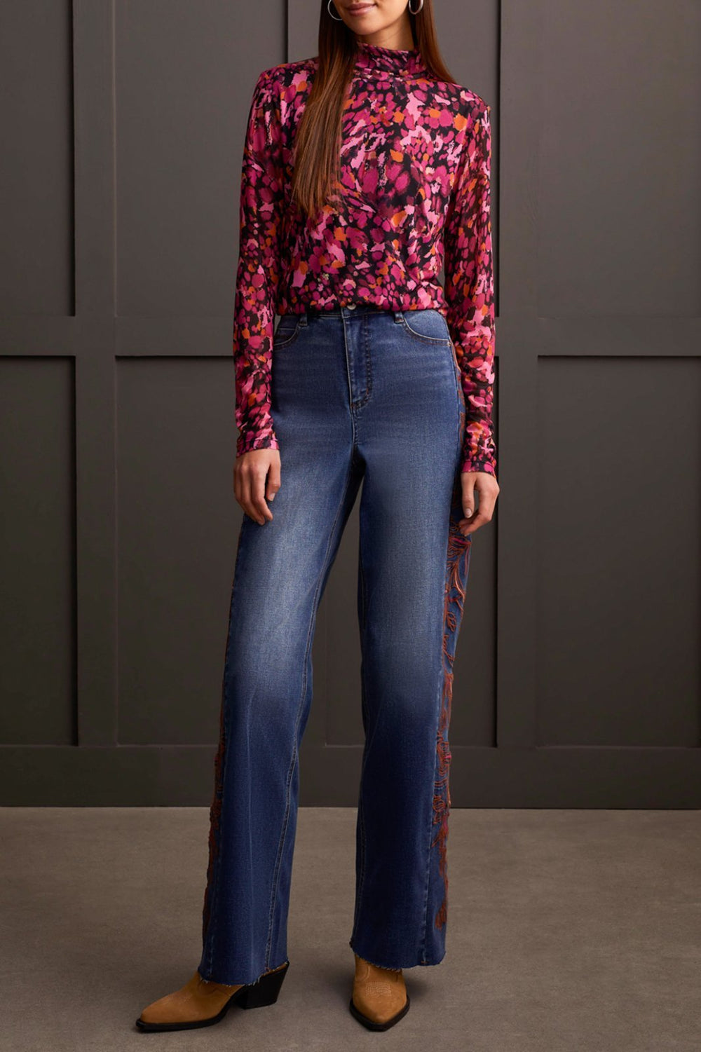 Mesh All Over Print Top from Tribal - High Call Outfitters
