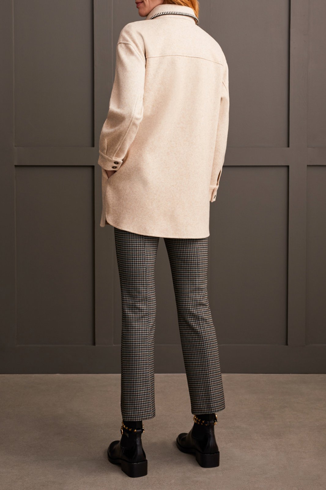 Blanket Stitch Shacket from Tribal