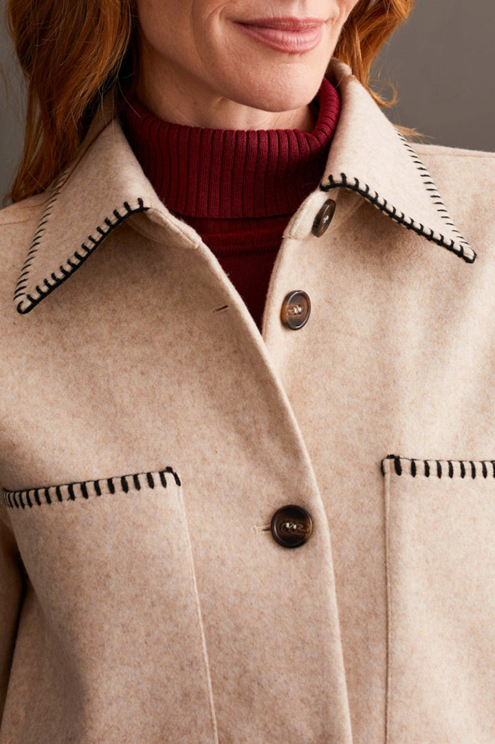Blanket Stitch Shacket from Tribal