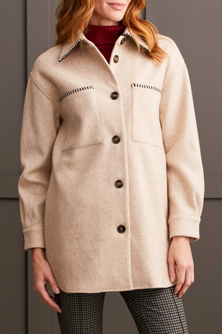 Blanket Stitch Shacket from Tribal