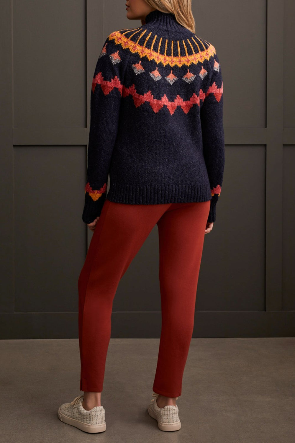 Mock Neck Intarsia Sweater from Tribal - High Call Outfitters