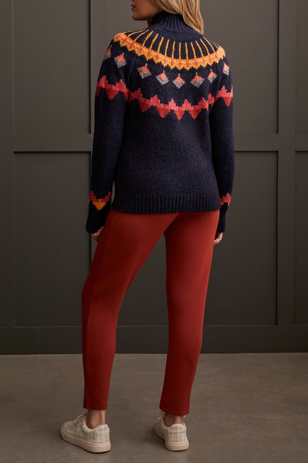 Mock Neck Intarsia Sweater from Tribal - High Call Outfitters