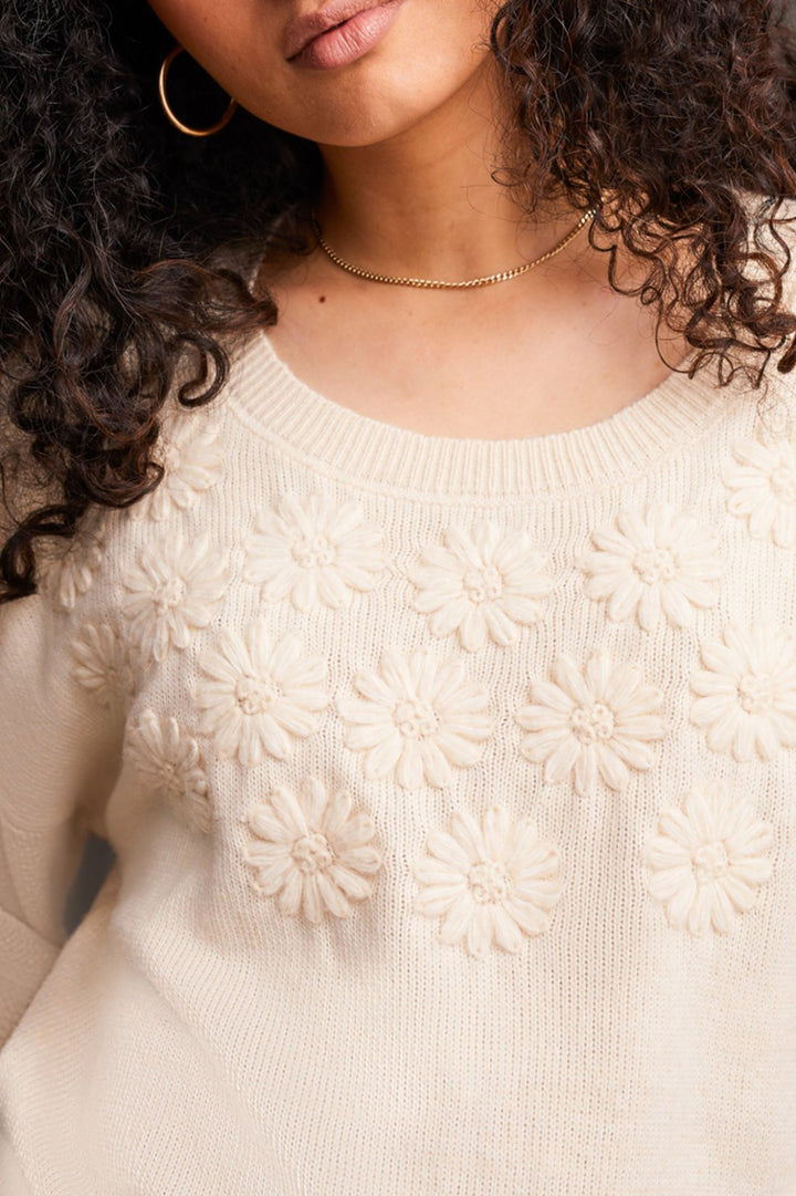 Flower Embroidered Sweater from Tribal
