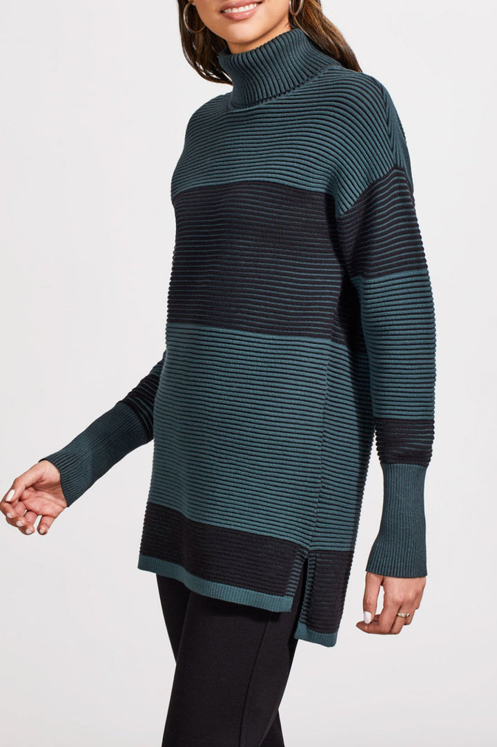 Two Tone Ottoman Turtleneck Sweater from Tribal
