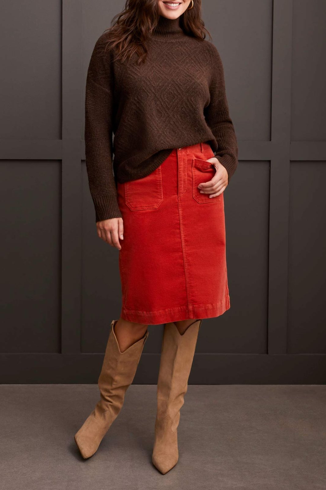 Textured Mock Neck Sweater from Tribal - High Call Outfitters