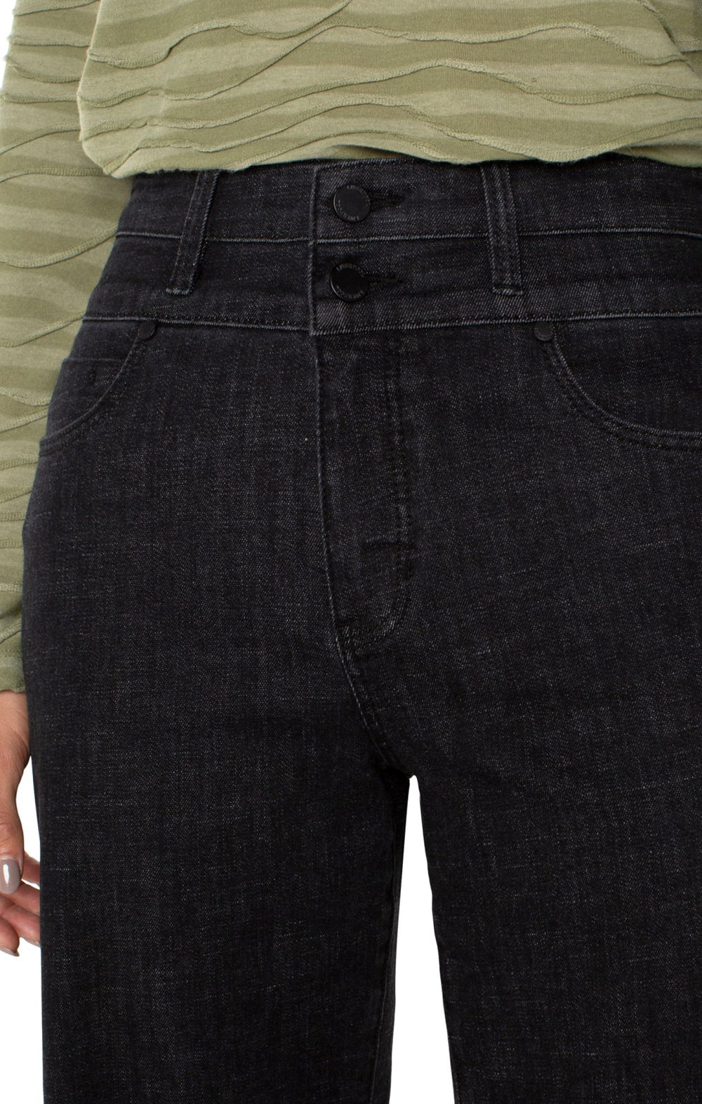 Stride Double Button Wide Leg Pant from Liverpool - High Call Outfitters
