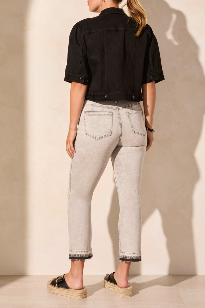 Cropped Elbow Sleeve Denim Jacket from Tribal