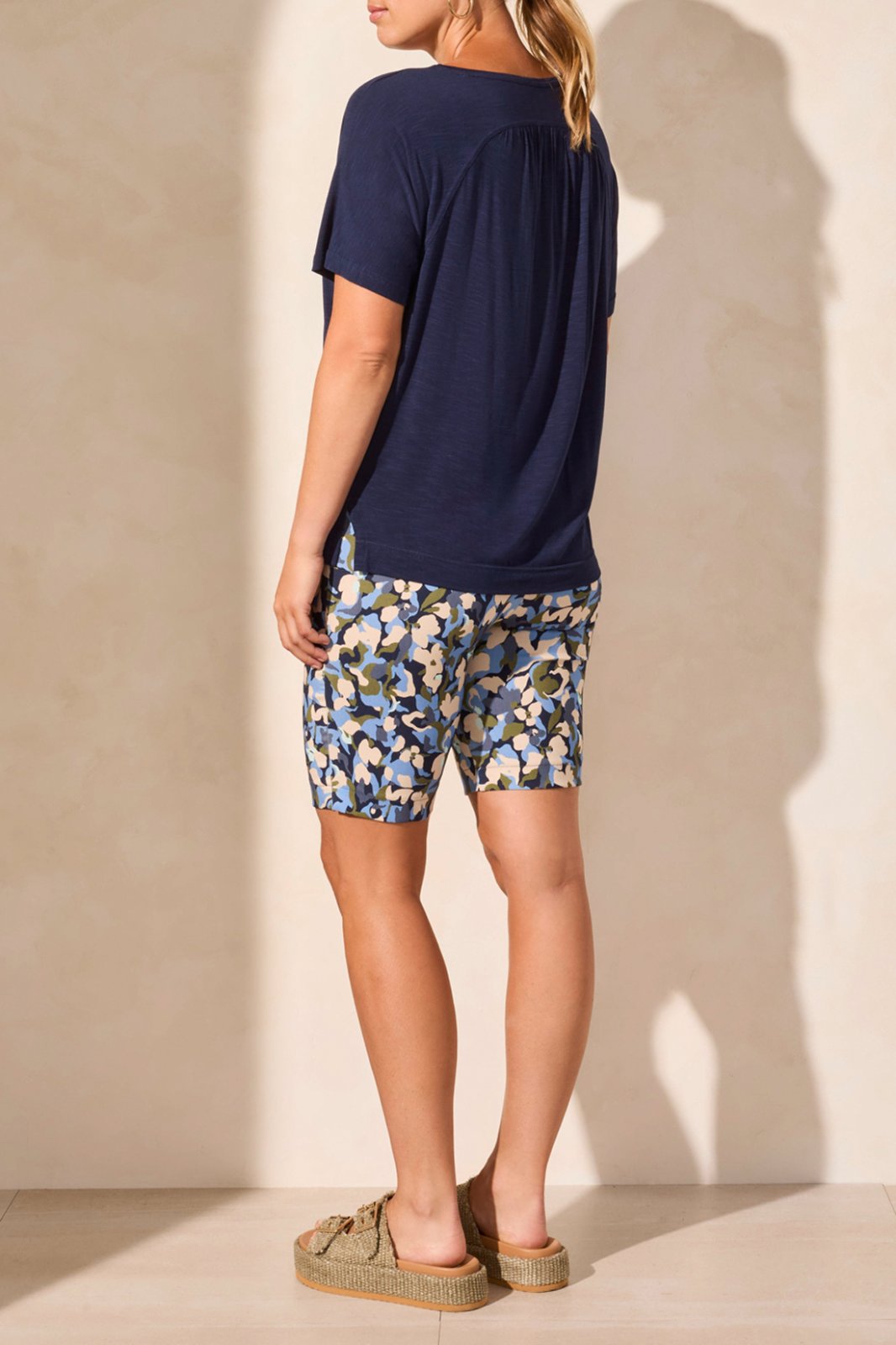 Crew Neck with Back Shirring Top from Tribal