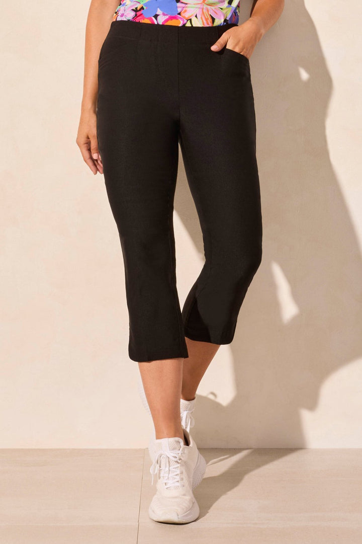 Flatten It Pull On Slit Hem Capri from Tribal