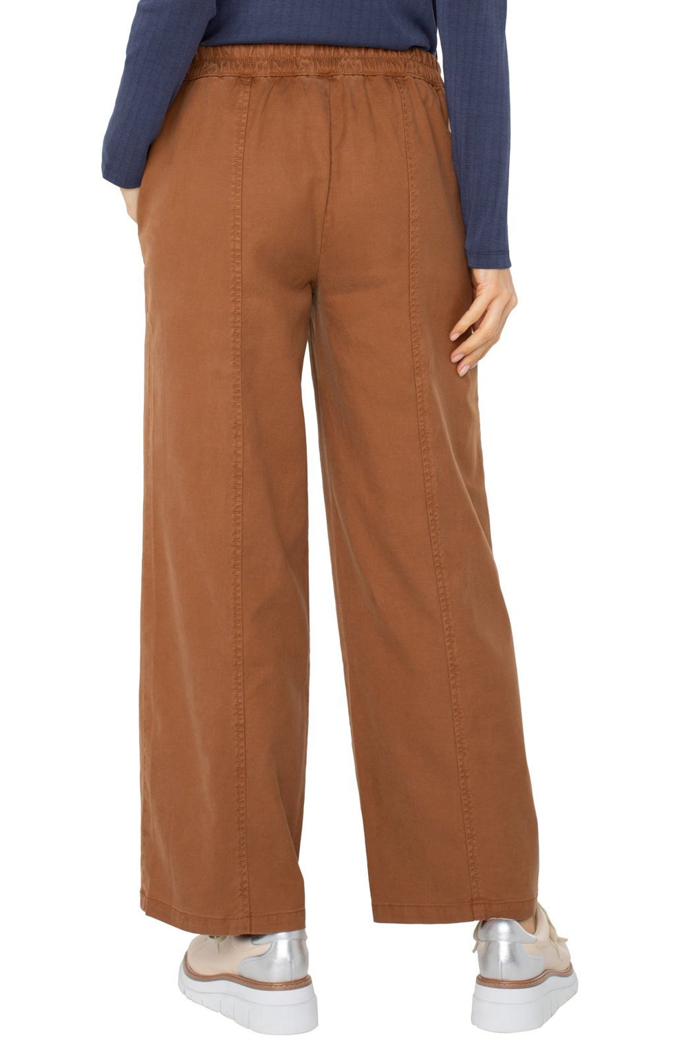 Wide Leg Trouser with Elastic Back from Liverpool - High Call Outfitters