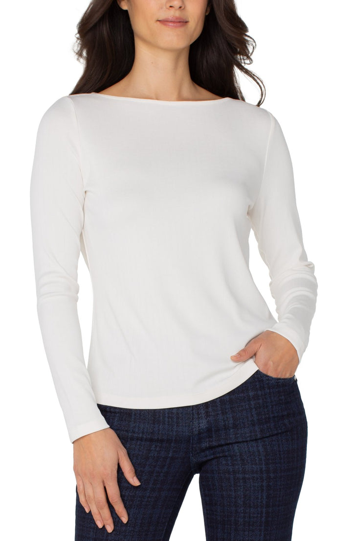 Boat Neck Long Sleeve Tee from Liverpool
