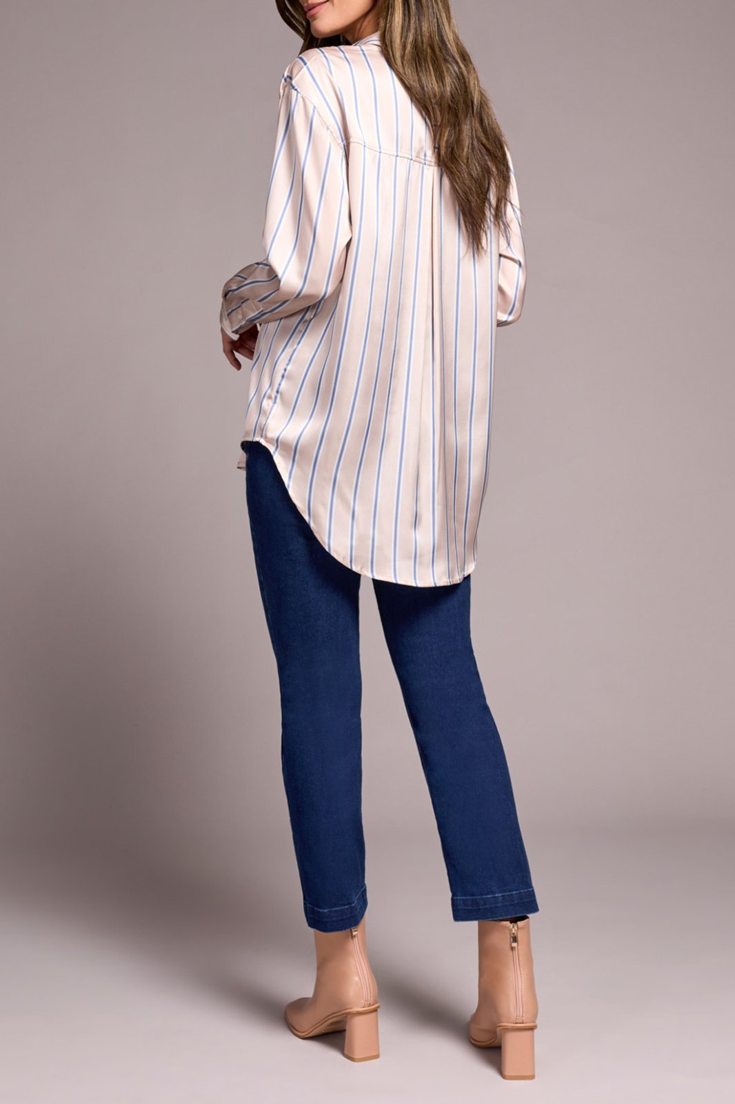 Stripe Satin Shirt from Tribal - High Call Outfitters