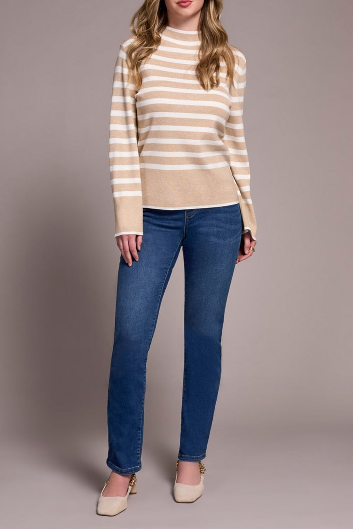 Funnel Neck Stripe Sweater from Tribal - High Call Outfitters