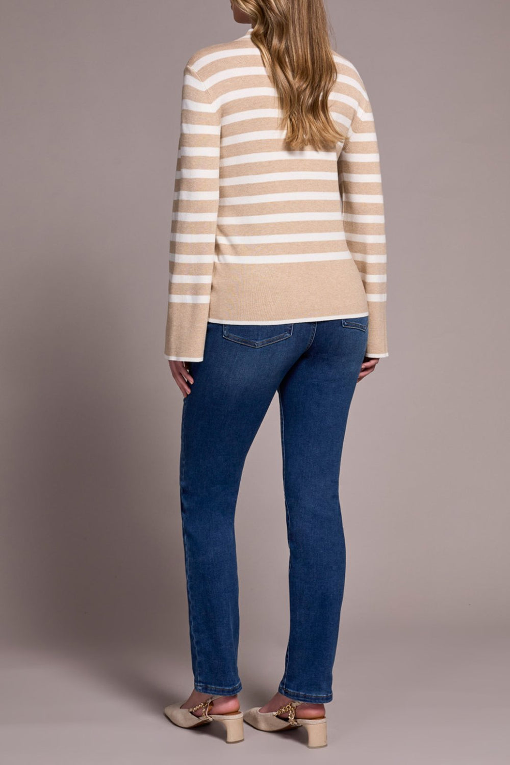 Funnel Neck Stripe Sweater from Tribal - High Call Outfitters