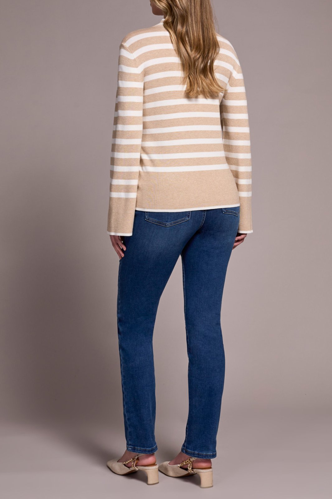 Funnel Neck Stripe Sweater from Tribal - High Call Outfitters