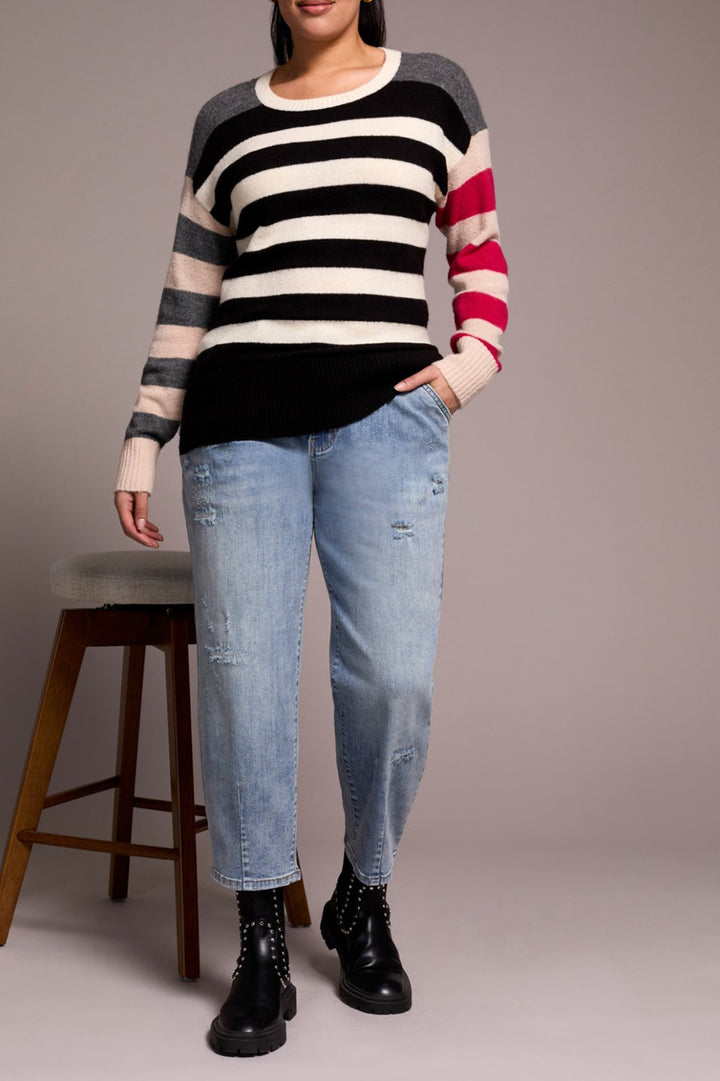 Boat Neck Stripe Sweater from Tribal