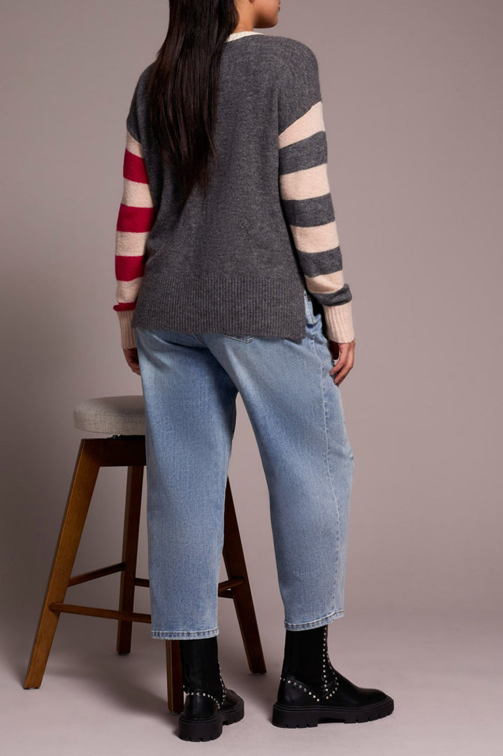 Boat Neck Stripe Sweater from Tribal - High Call Outfitters